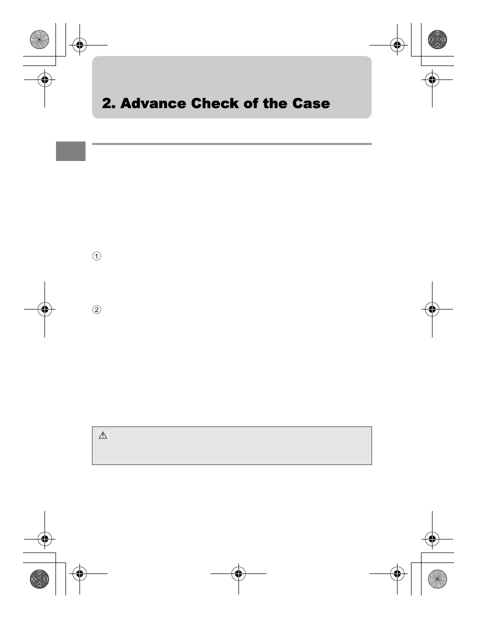 Advance check of the case, Advance check before use | Olympus PT 048 User Manual | Page 14 / 32