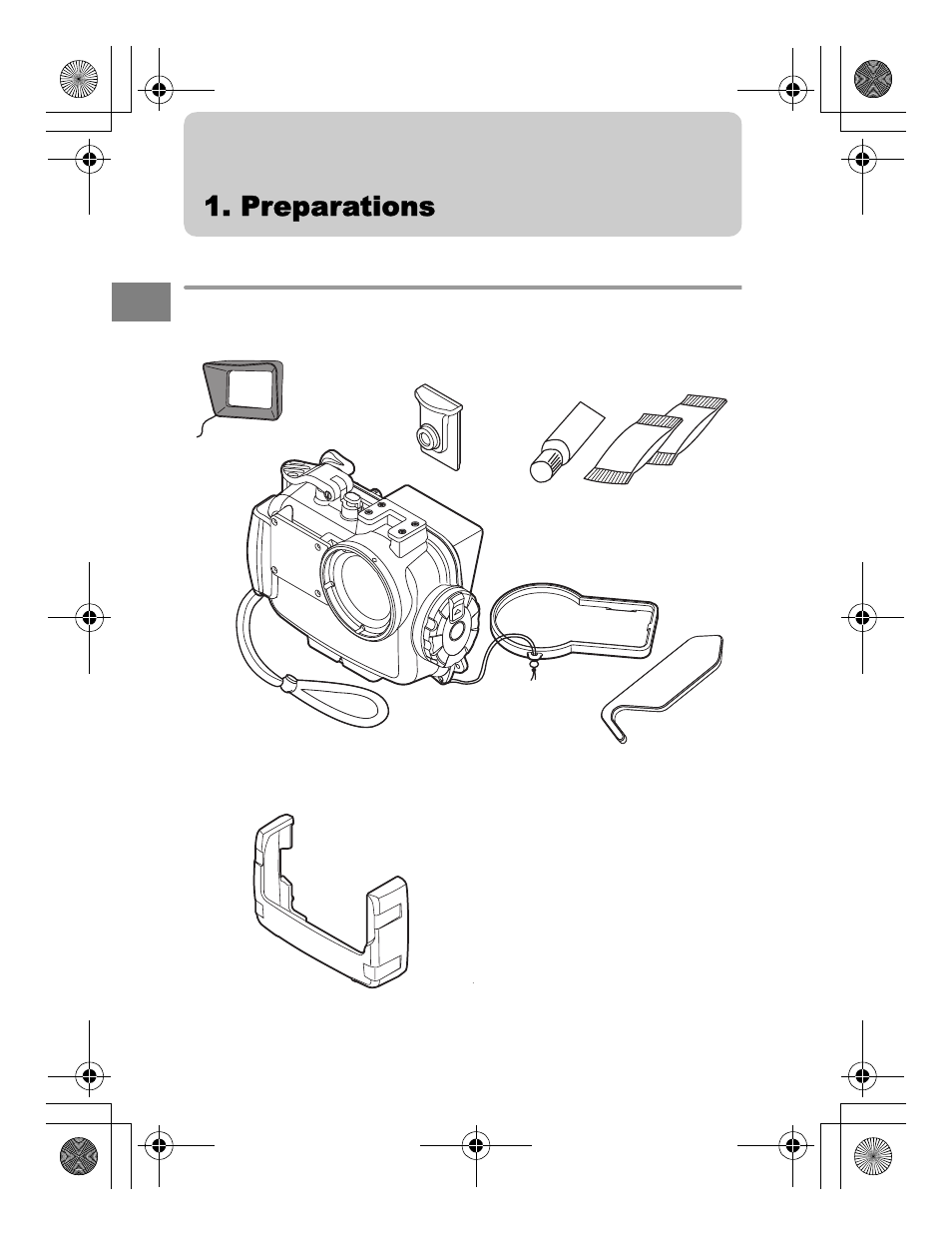 Preparations, Check the contents of the package | Olympus PT 048 User Manual | Page 8 / 32