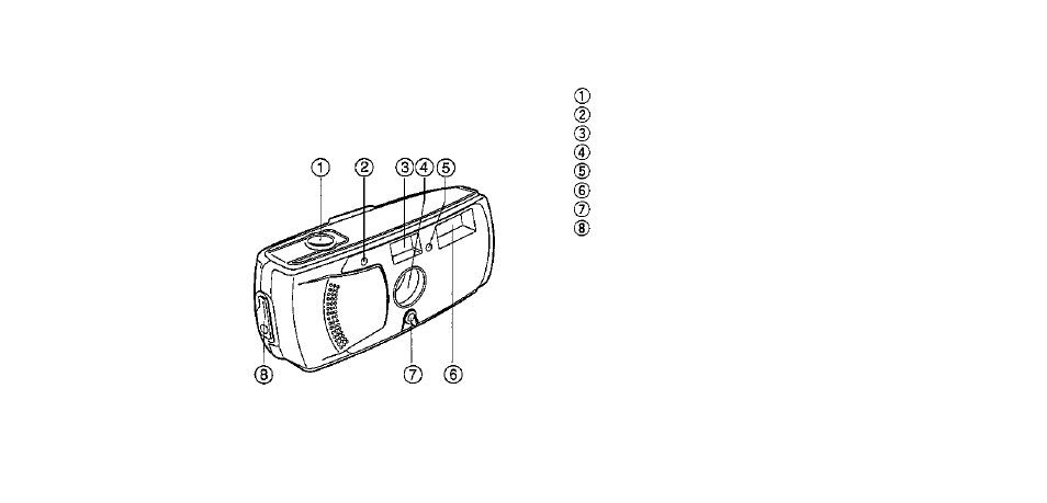 Names of parts | Olympus APS Point and Shoot Film Camera i-10 User Manual | Page 5 / 22