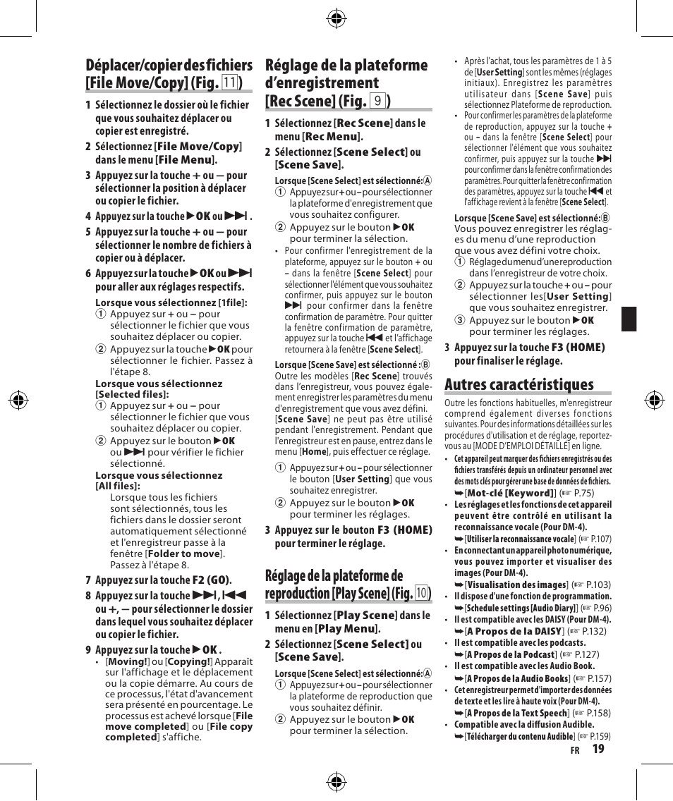 Autres caractéristiques | Olympus DM-4 User Manual | Page 19 / 32