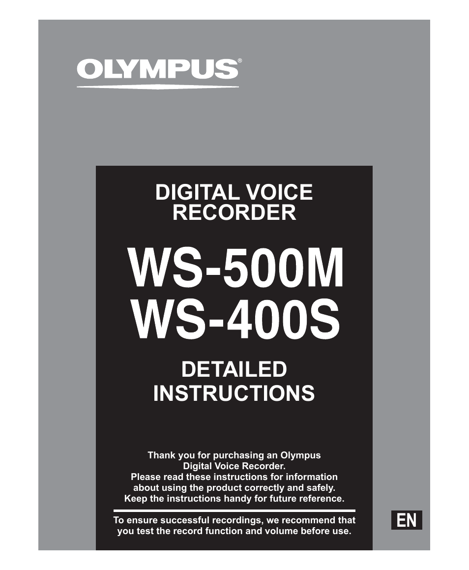 Olympus WS-500M User Manual | 72 pages