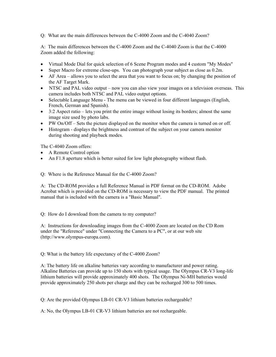 Olympus C-4000 User Manual | Page 4 / 7