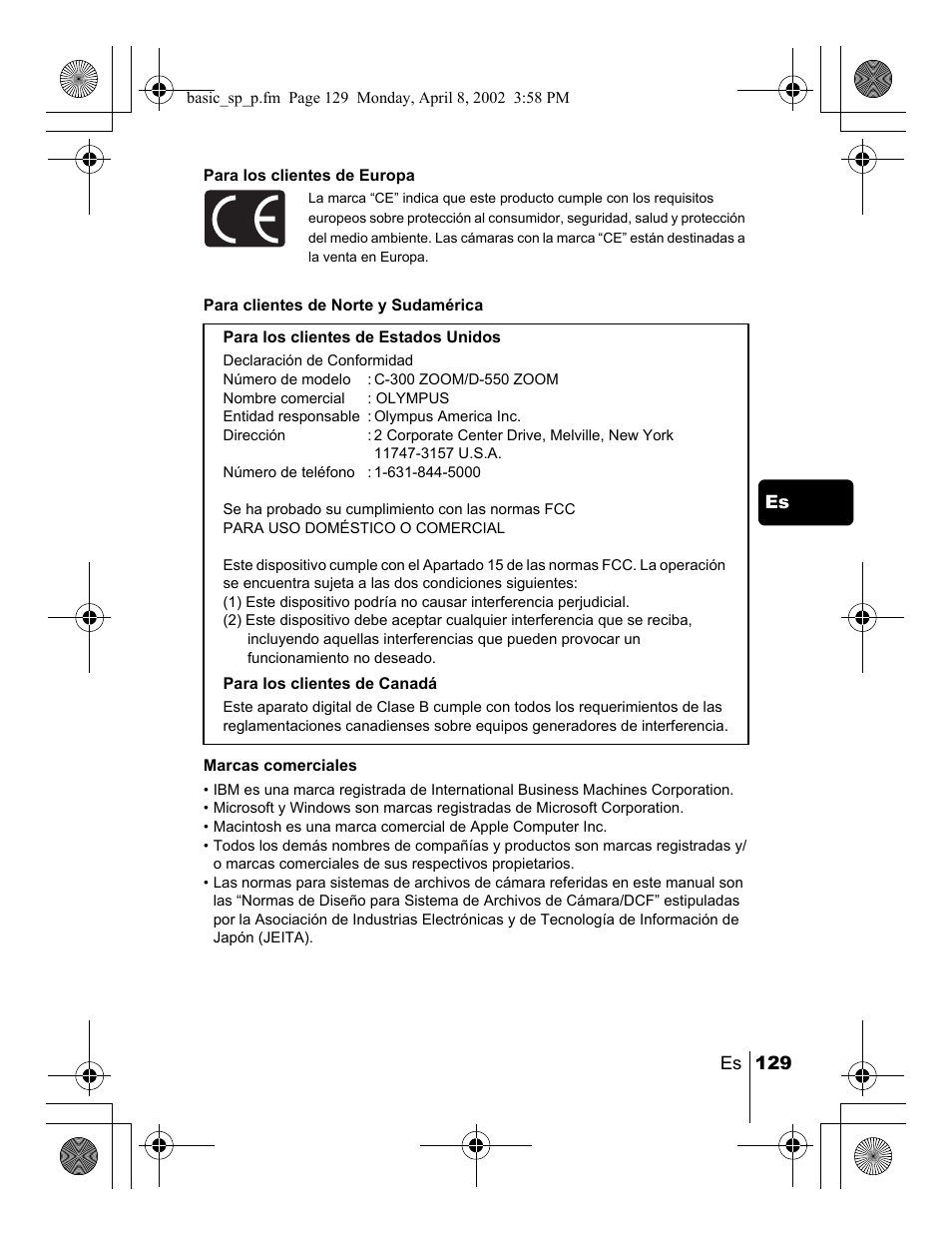 Olympus C-300 Zoom  EN User Manual | Page 129 / 172