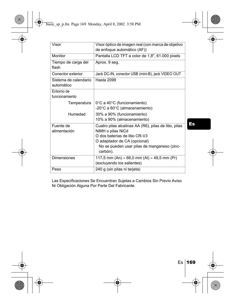Olympus C-300 Zoom  EN User Manual | Page 169 / 172