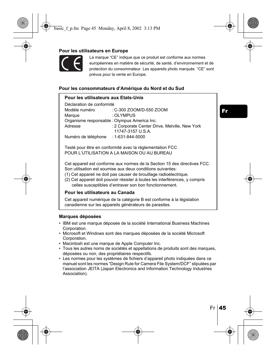 Olympus C-300 Zoom  EN User Manual | Page 45 / 172