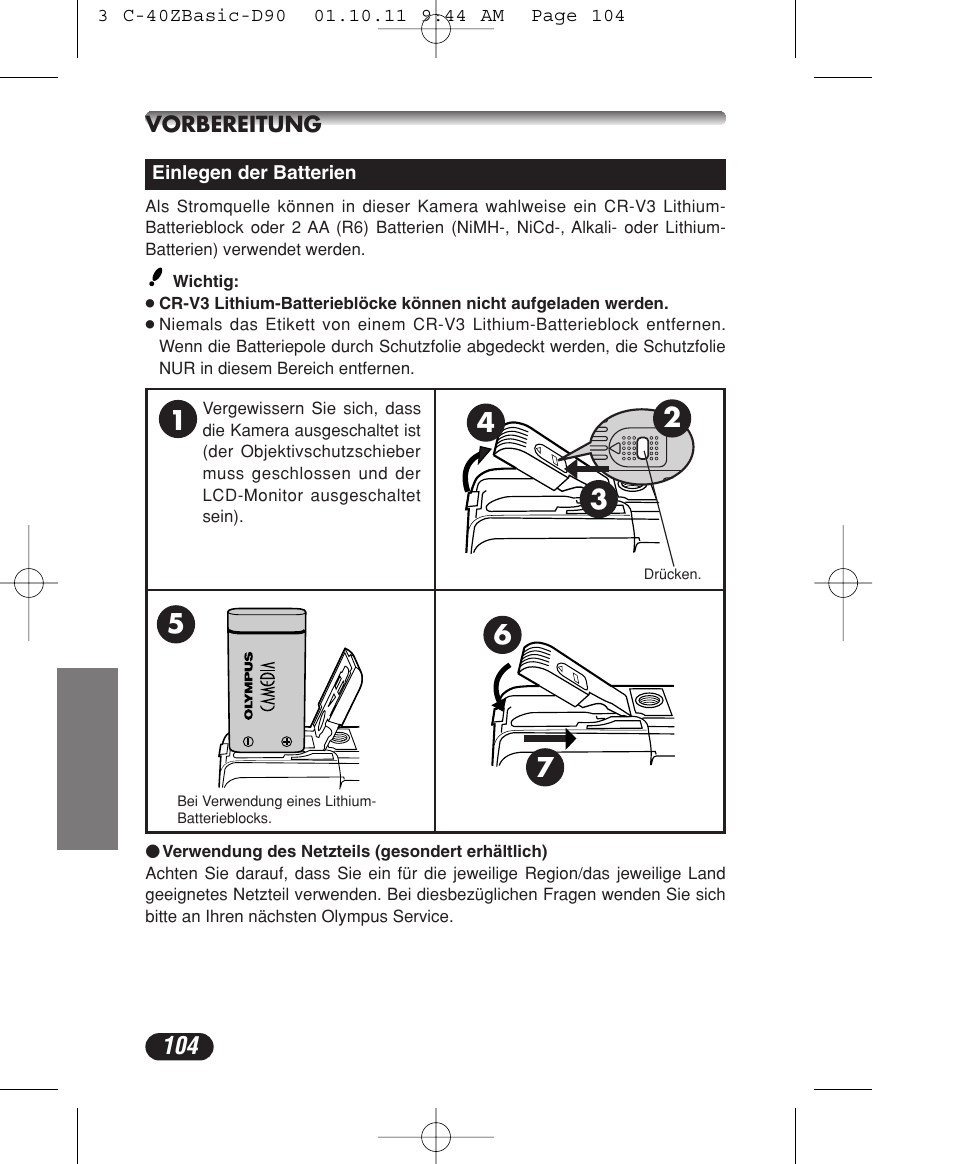 Olympus CAMEDIA C-40 ZOOM User Manual | Page 104 / 180