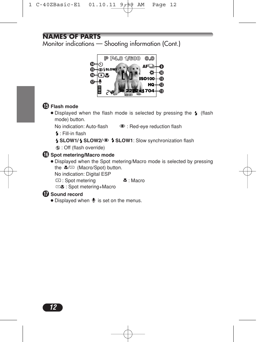 Olympus CAMEDIA C-40 ZOOM User Manual | Page 12 / 180