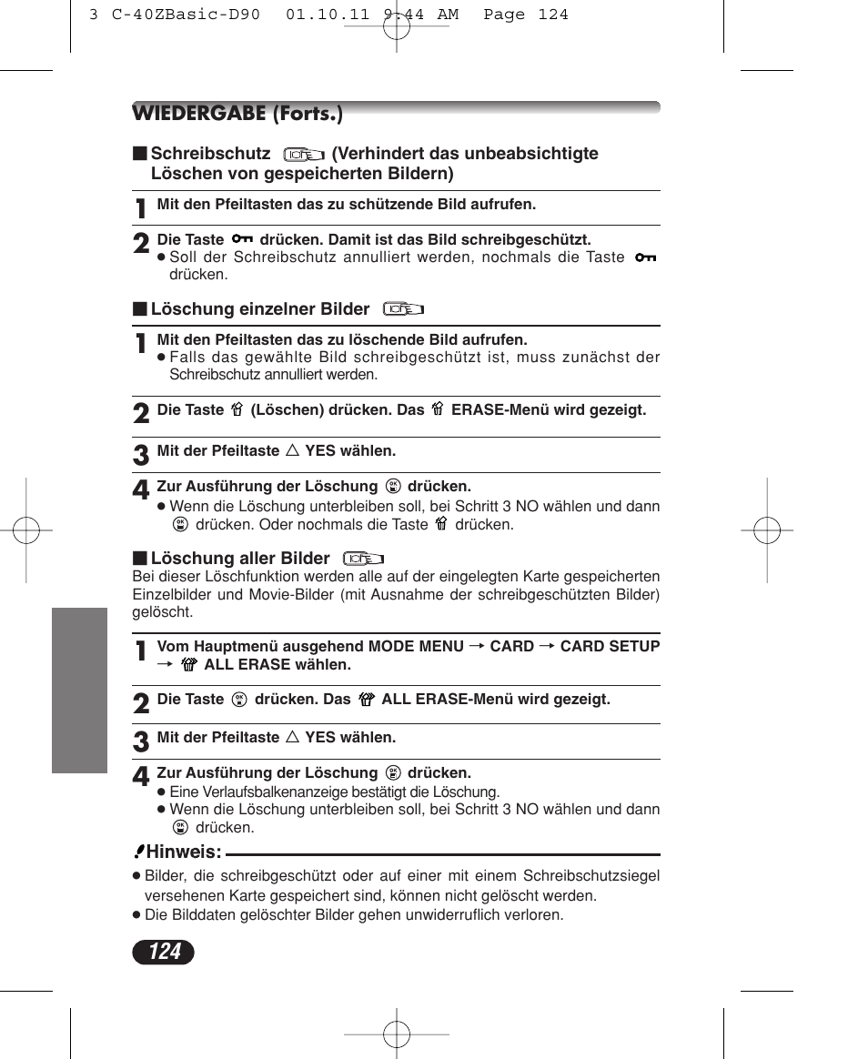Olympus CAMEDIA C-40 ZOOM User Manual | Page 124 / 180