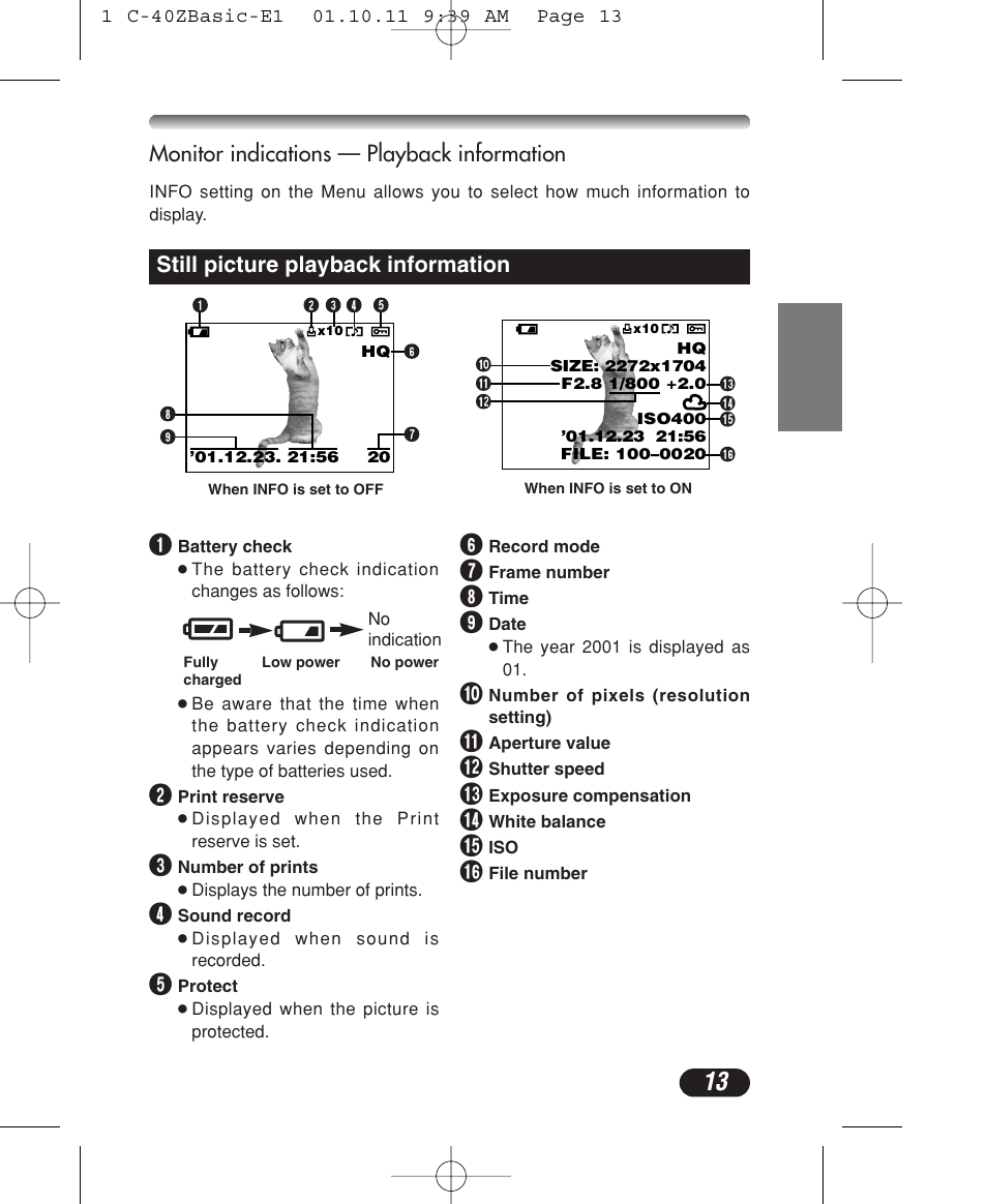 Olympus CAMEDIA C-40 ZOOM User Manual | Page 13 / 180