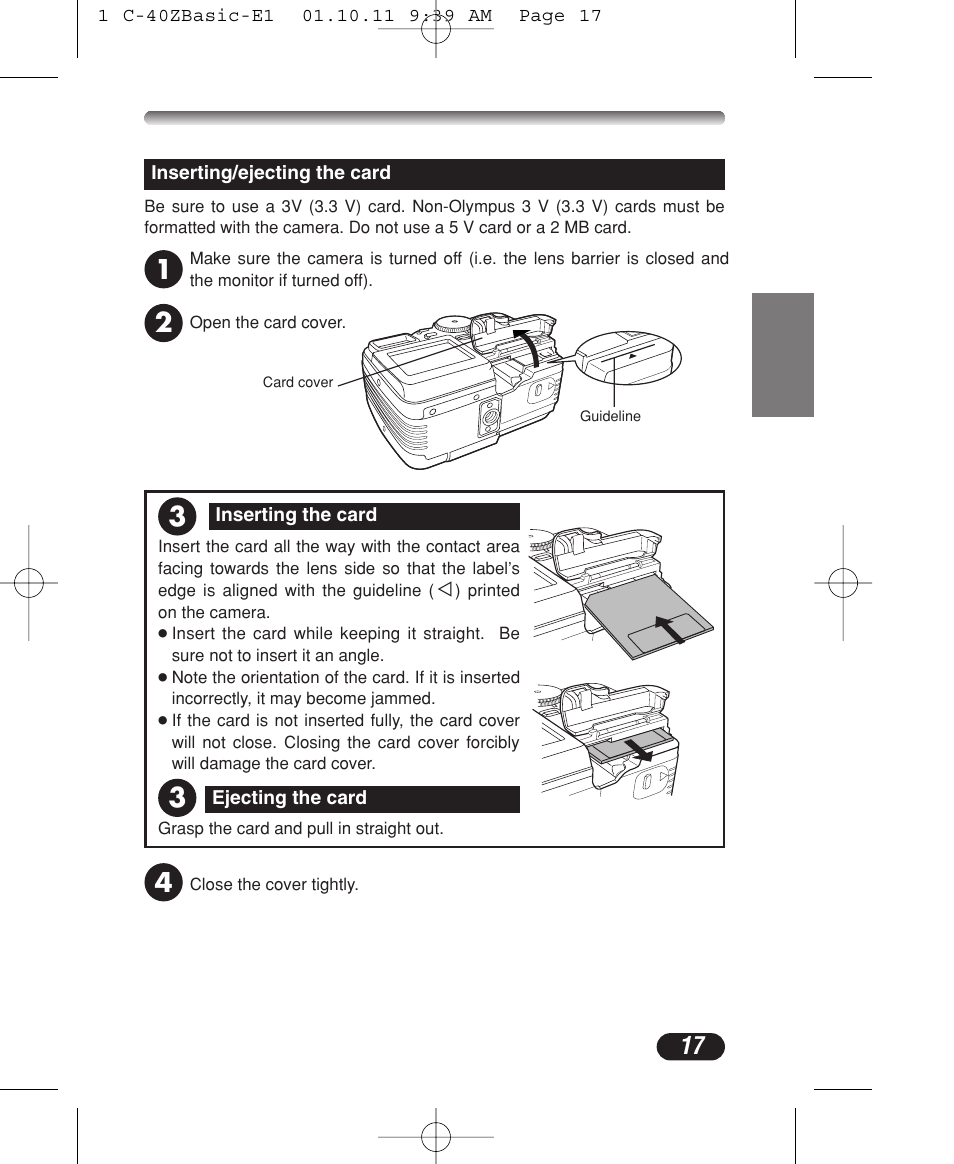 Olympus CAMEDIA C-40 ZOOM User Manual | Page 17 / 180