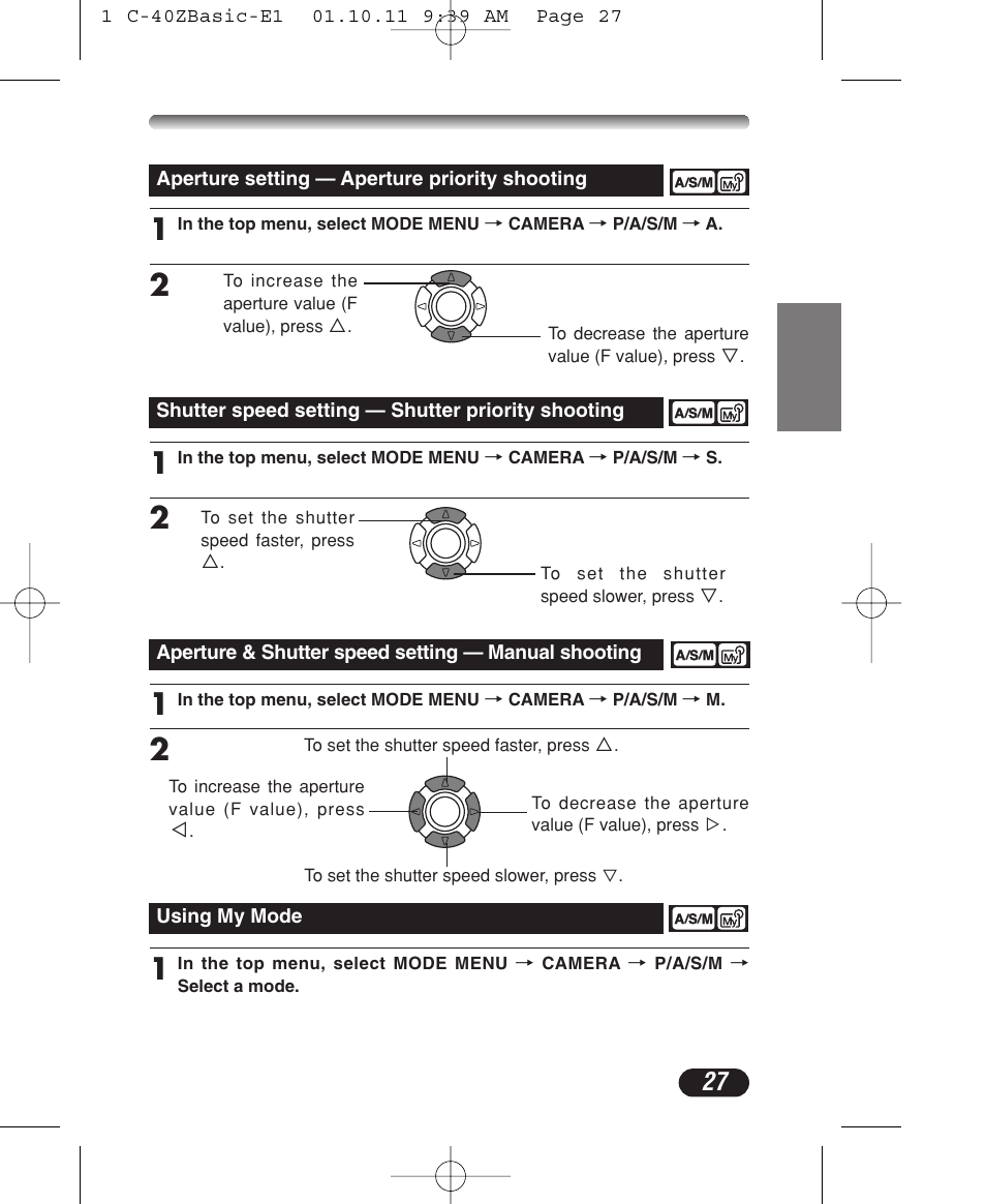 Olympus CAMEDIA C-40 ZOOM User Manual | Page 27 / 180