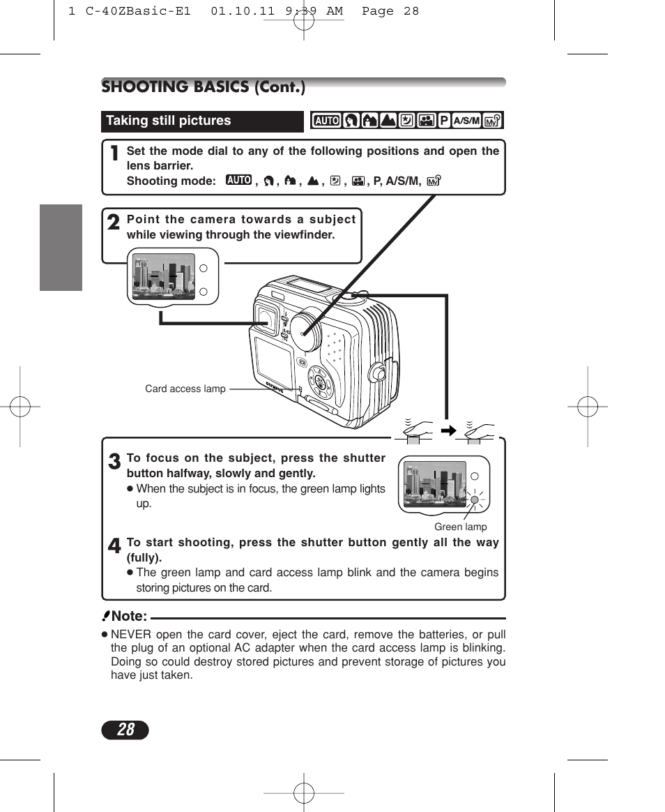 Olympus CAMEDIA C-40 ZOOM User Manual | Page 28 / 180