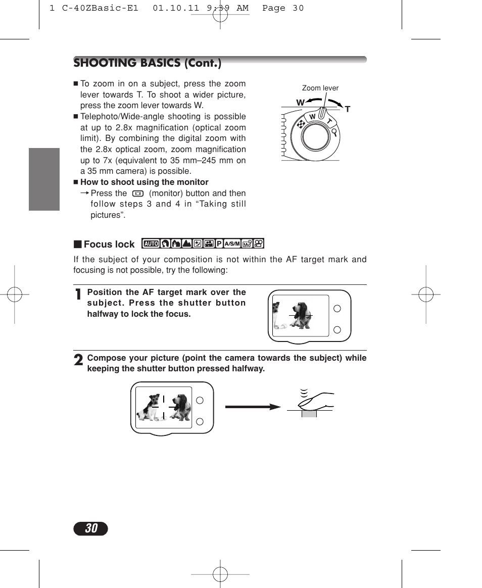 Olympus CAMEDIA C-40 ZOOM User Manual | Page 30 / 180