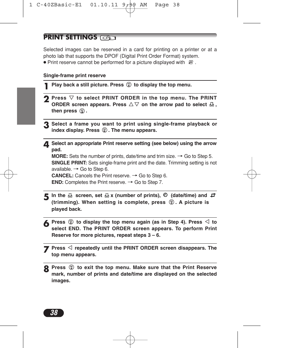Olympus CAMEDIA C-40 ZOOM User Manual | Page 38 / 180