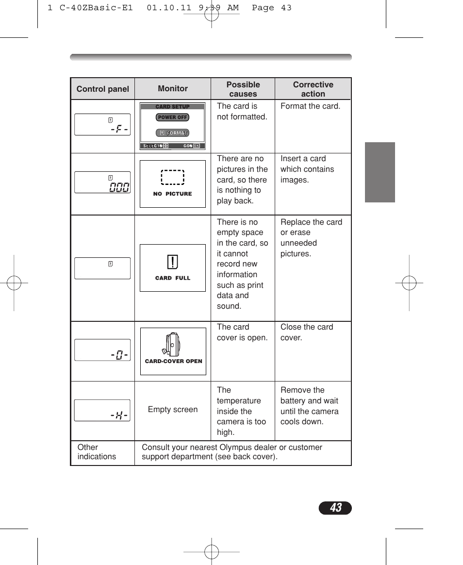 Olympus CAMEDIA C-40 ZOOM User Manual | Page 43 / 180