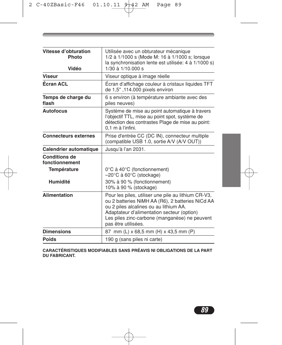 Olympus CAMEDIA C-40 ZOOM User Manual | Page 89 / 180