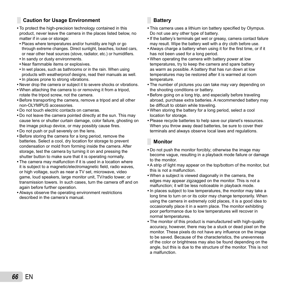 66 en | Olympus SP-810UZ User Manual | Page 66 / 77