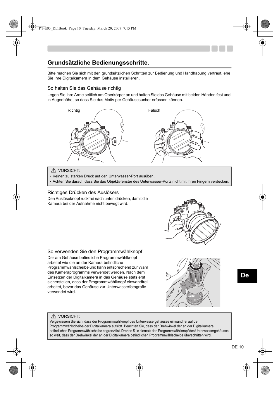 Grundsätzliche bedienungsschritte | Olympus PT E03 User Manual | Page 131 / 284