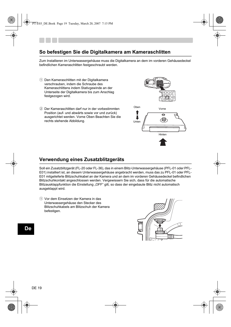 Verwendung eines zusatzblitzgeräts | Olympus PT E03 User Manual | Page 140 / 284