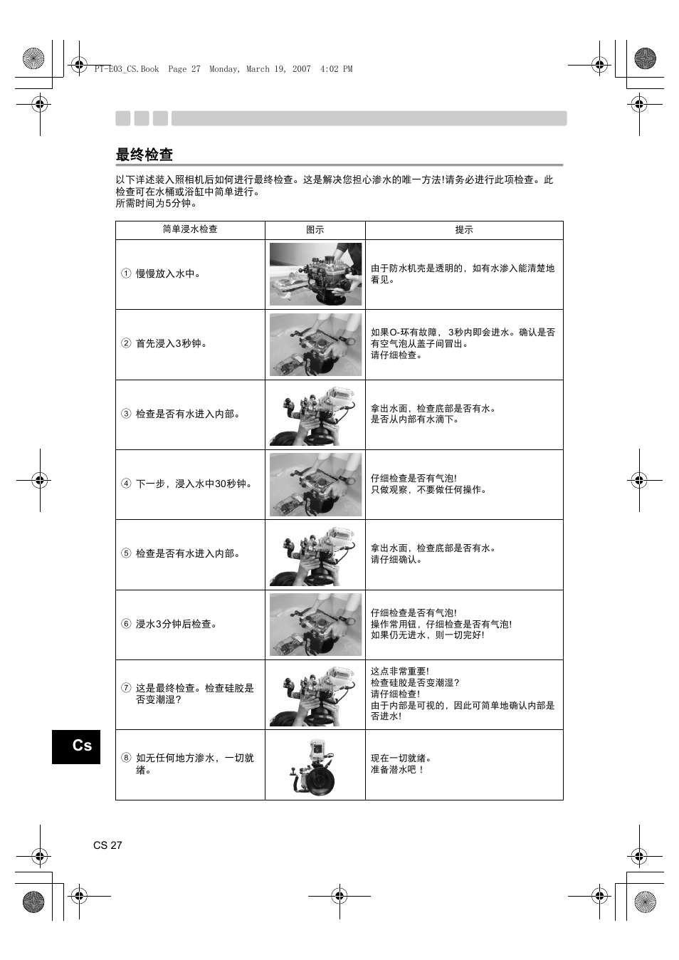 最终检查 | Olympus PT E03 User Manual | Page 228 / 284