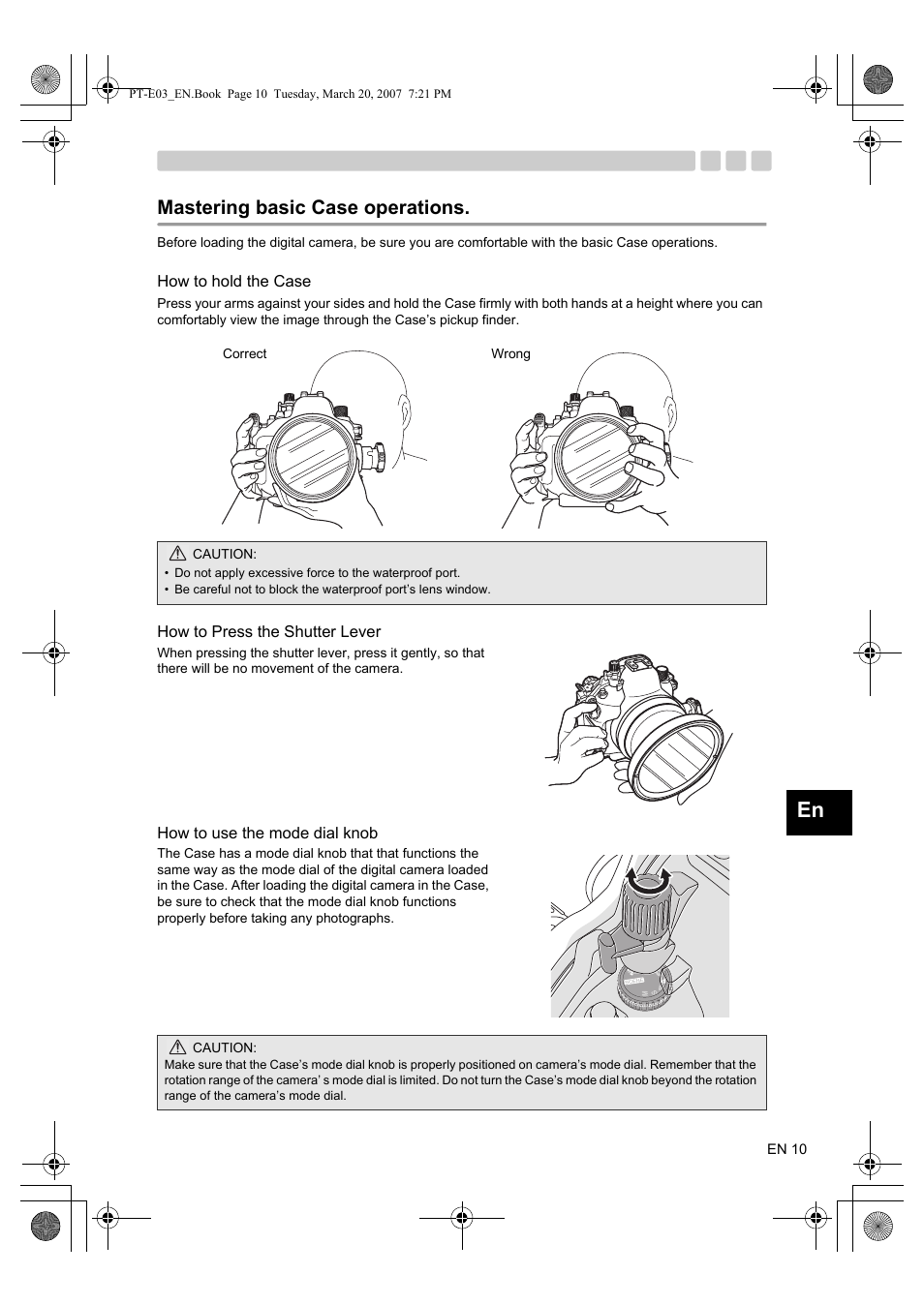 Mastering basic case operations | Olympus PT E03 User Manual | Page 51 / 284