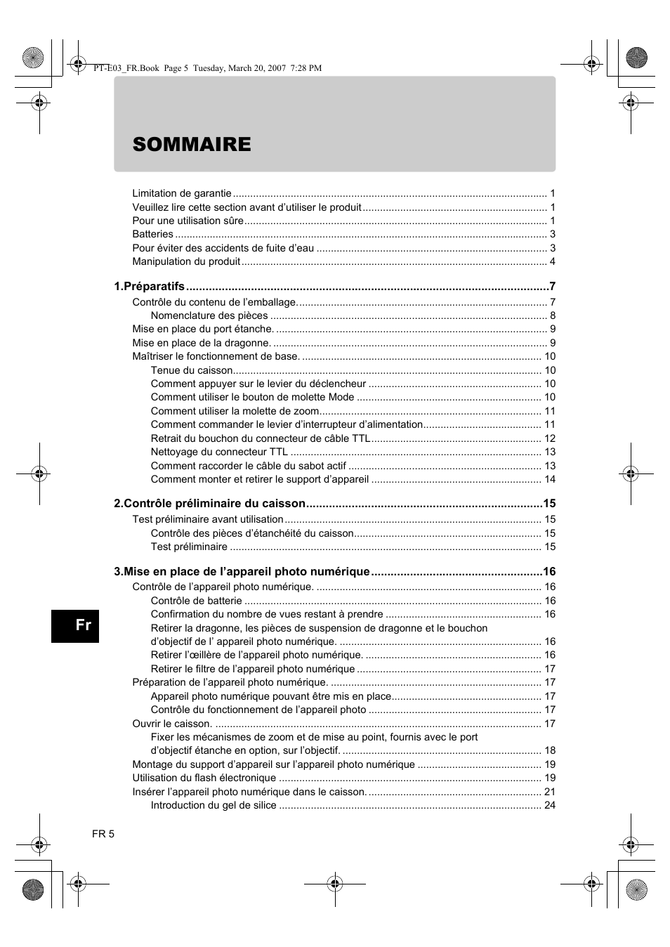 Sommaire | Olympus PT E03 User Manual | Page 86 / 284