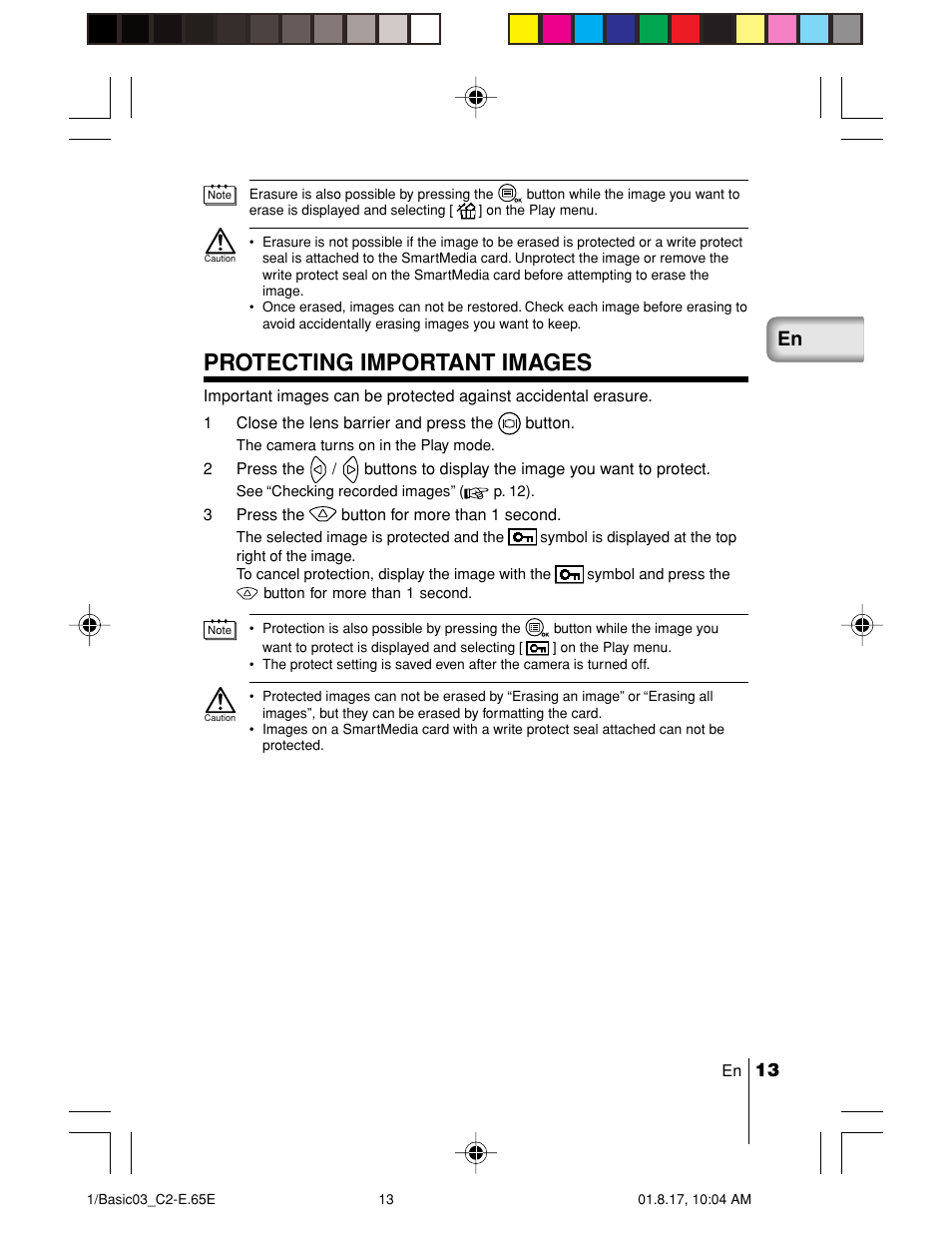 Protecting important images | Olympus C-2/D-230 User Manual | Page 13 / 164