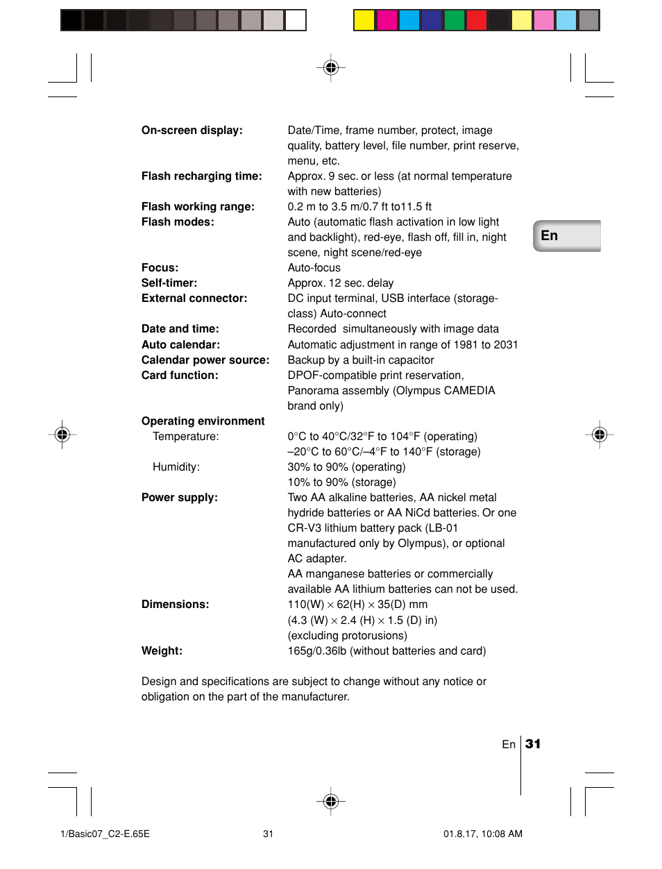 Olympus C-2/D-230 User Manual | Page 31 / 164