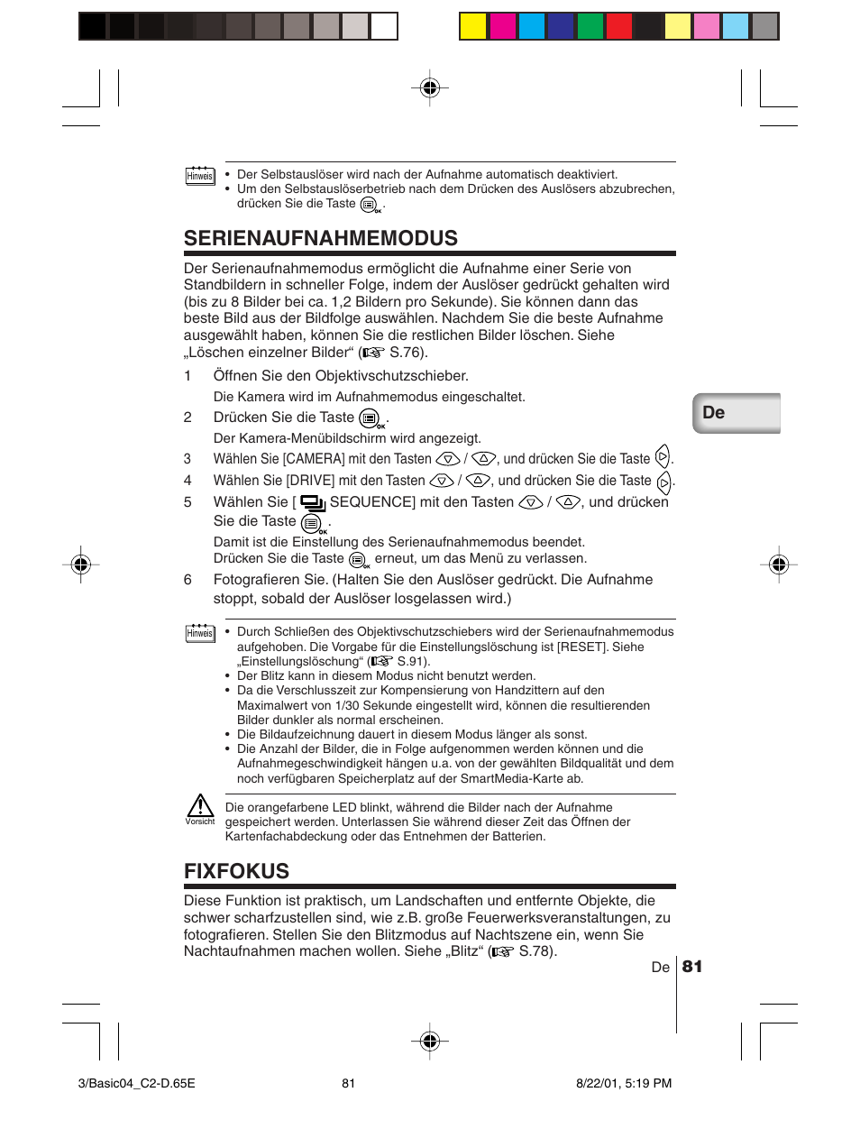 Fixfokus | Olympus C-2/D-230 User Manual | Page 81 / 164