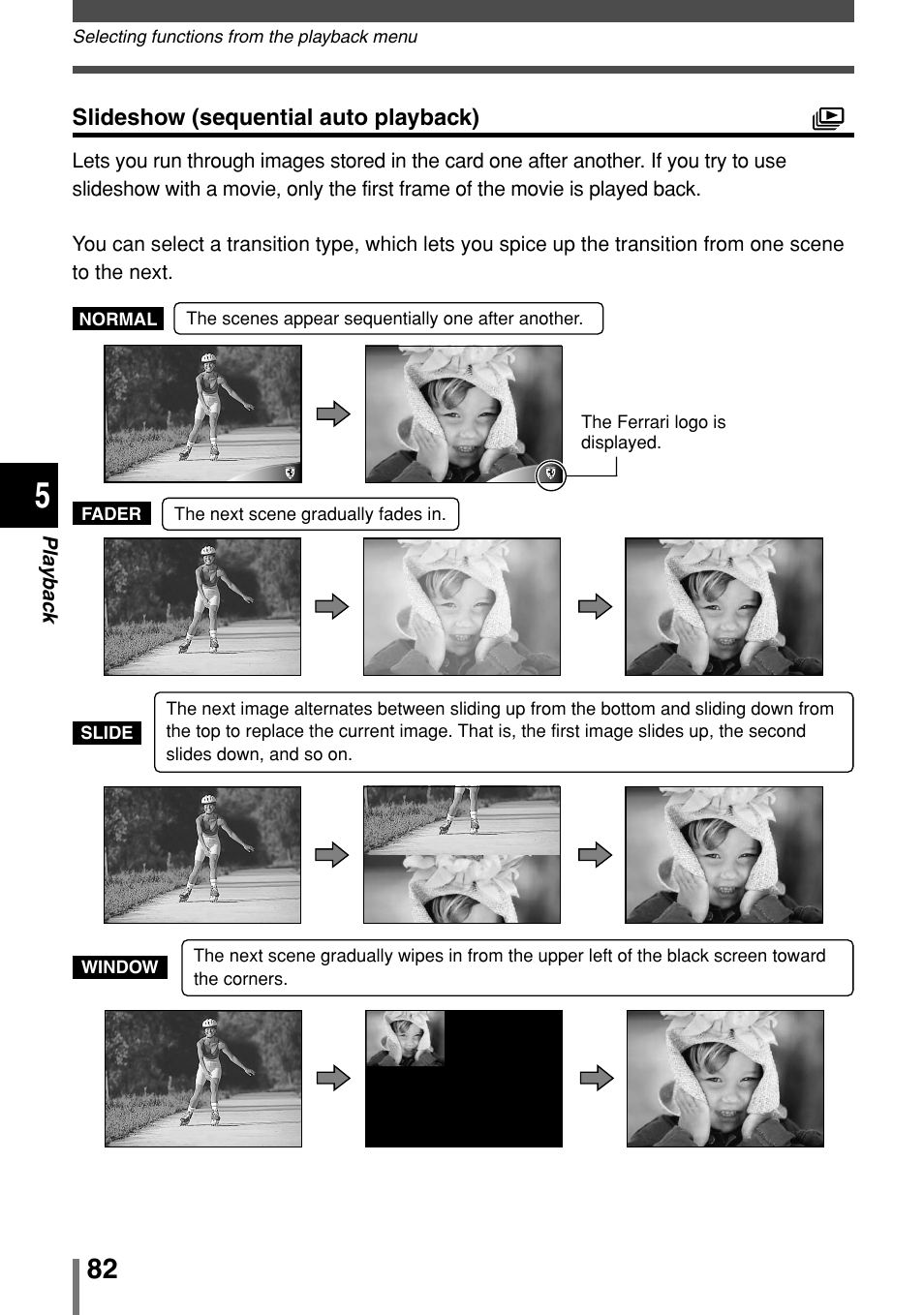 Slideshow (sequential auto playback) | Olympus 2004 User Manual | Page 82 / 211