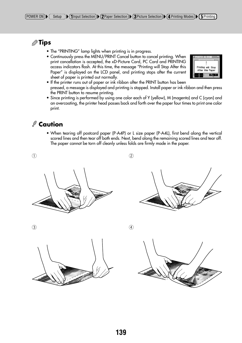 Tips, Caution | Olympus CAMEDIA P-440 User Manual | Page 139 / 156