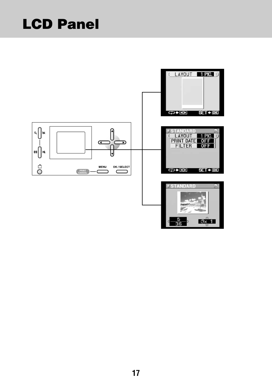 Lcd panel | Olympus CAMEDIA P-440 User Manual | Page 17 / 156