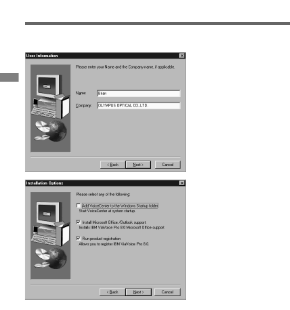 Installing ibm viavoice software | Olympus DS-320 User Manual | Page 40 / 60