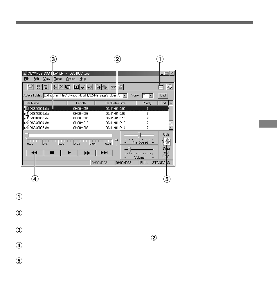 Voice file playback window | Olympus DS-320 User Manual | Page 51 / 60