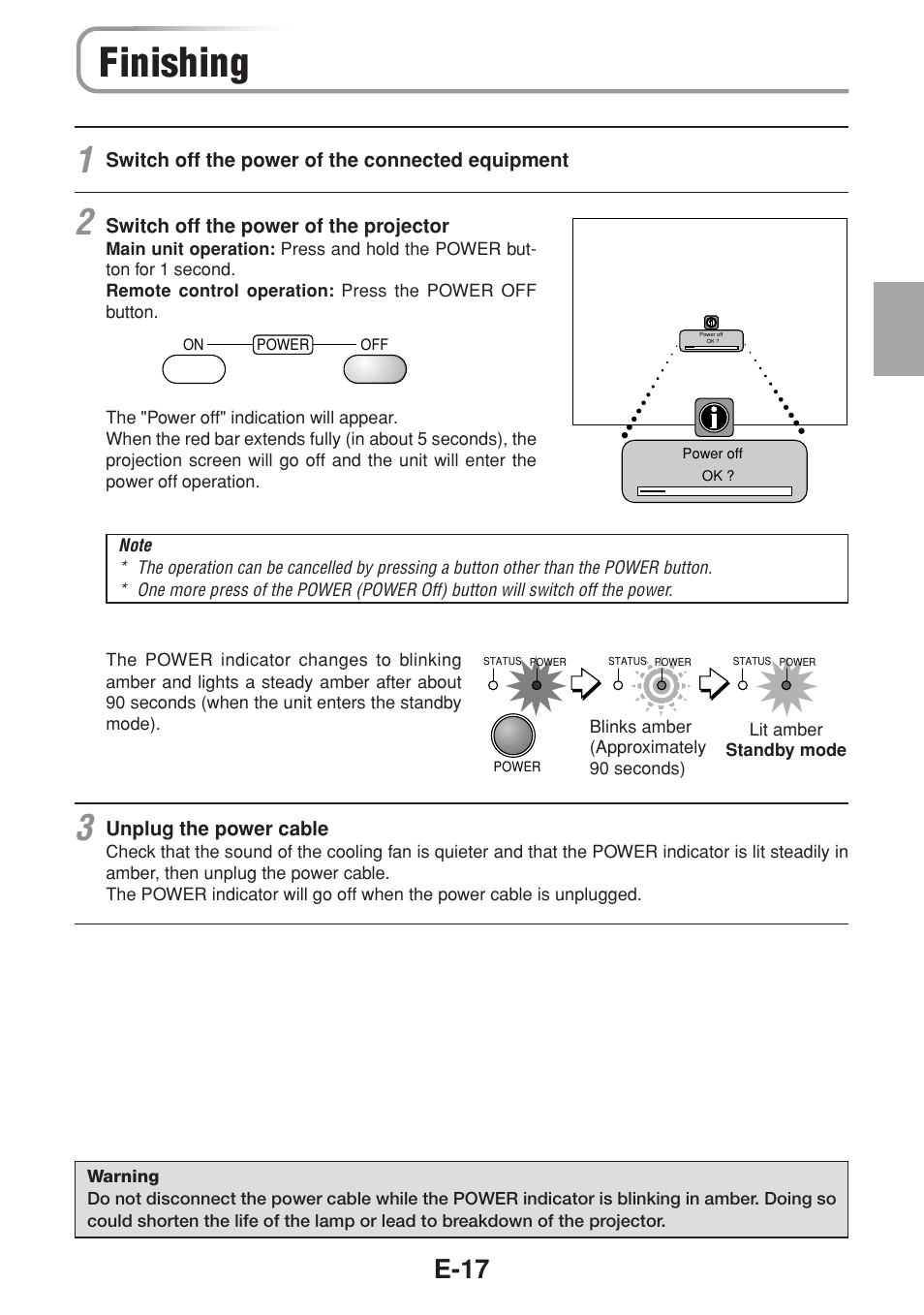 Finishing, E-17 | Olympus VP--1 User Manual | Page 18 / 42