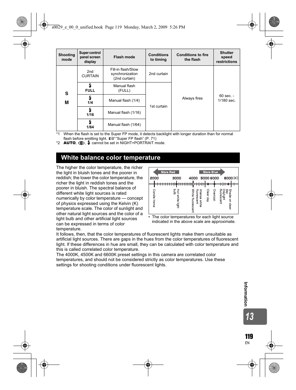 White balance color temperature | Olympus E-450 User Manual | Page 119 / 140