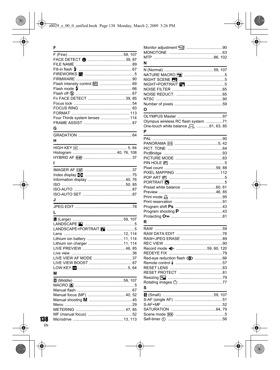 Olympus E-450 User Manual | Page 138 / 140