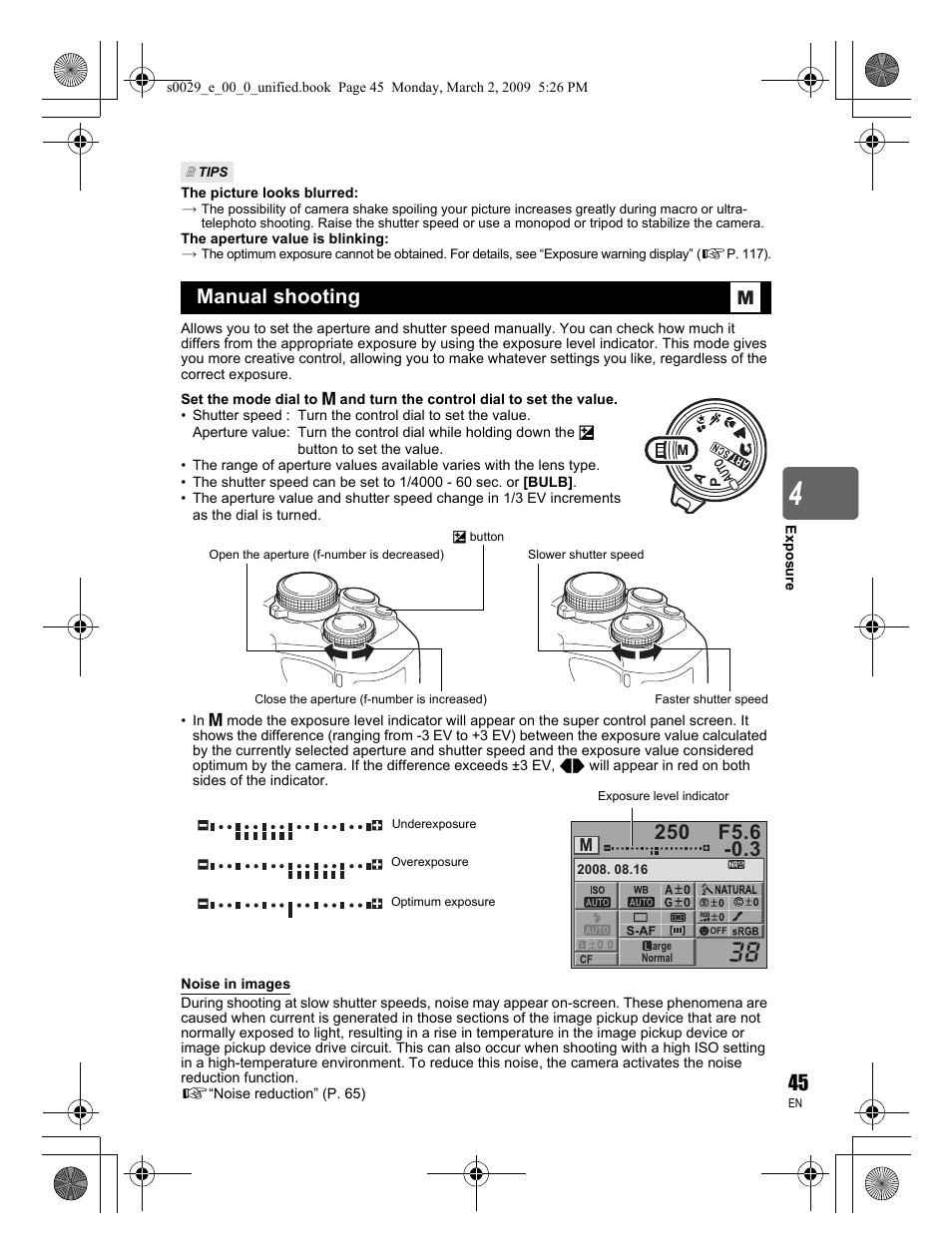 Manual shooting | Olympus E-450 User Manual | Page 45 / 140