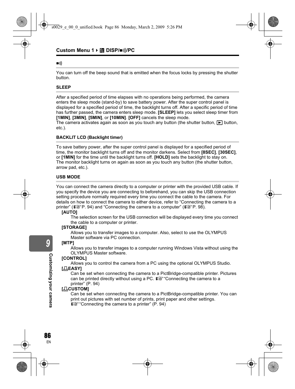 Olympus E-450 User Manual | Page 86 / 140