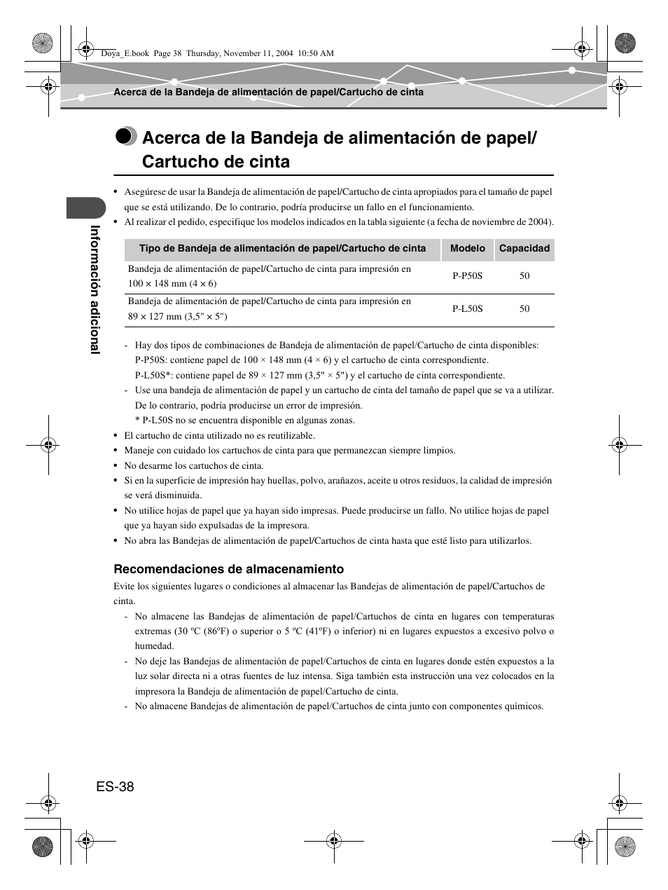 Es-38 | Olympus P-S100 User Manual | Page 122 / 132