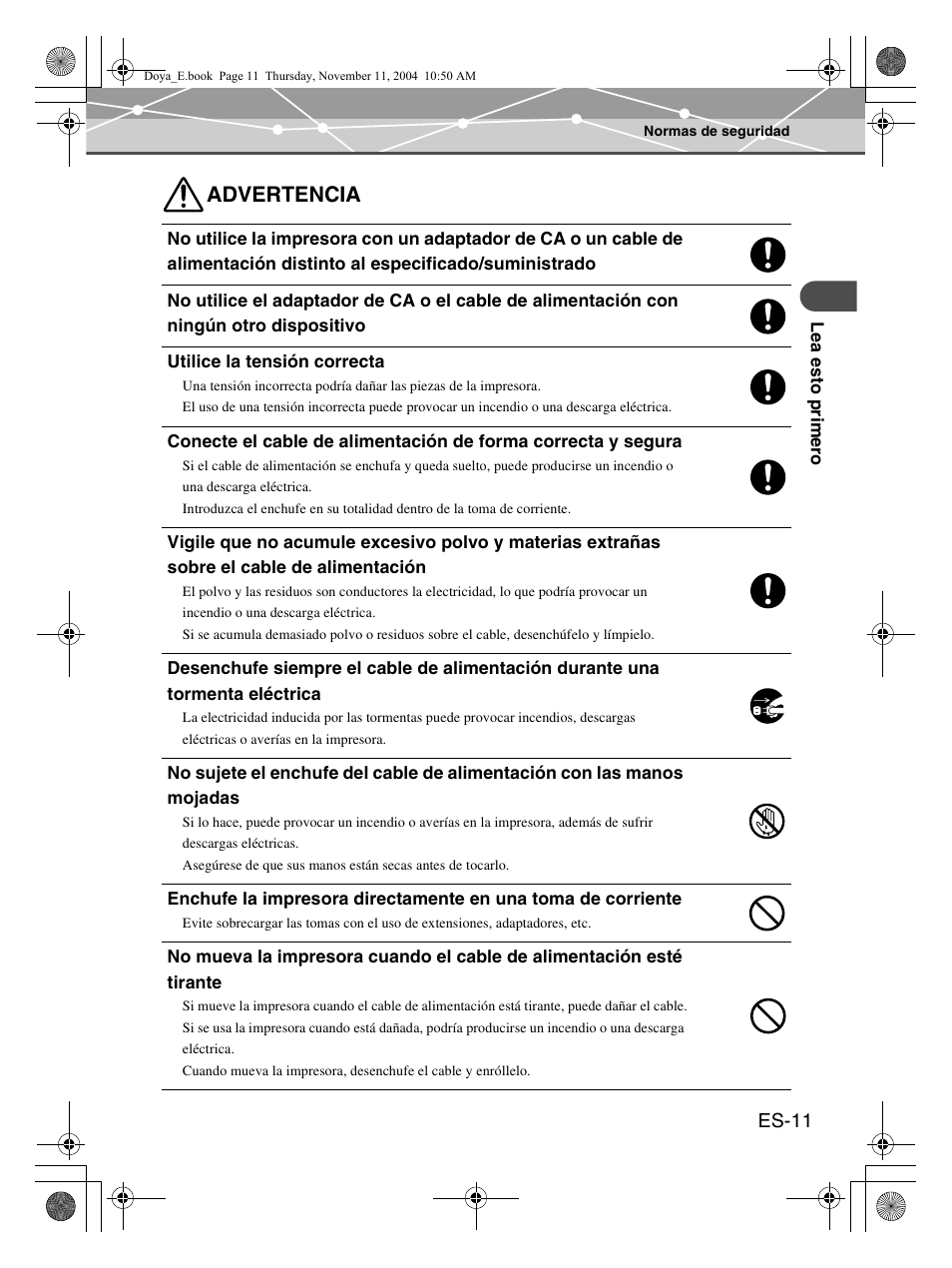 Advertencia | Olympus P-S100 User Manual | Page 95 / 132