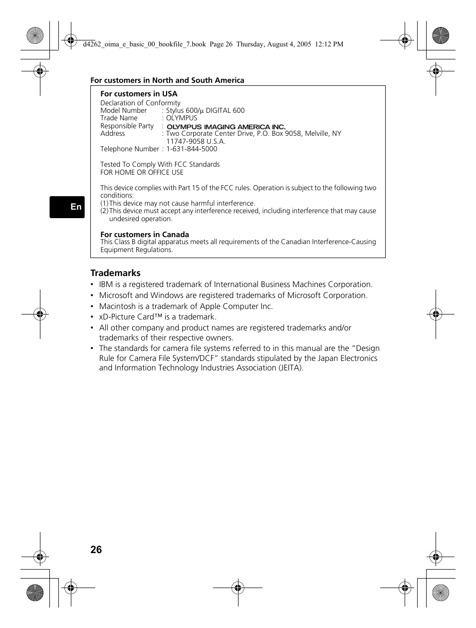 Olympus 600 User Manual | Page 26 / 84