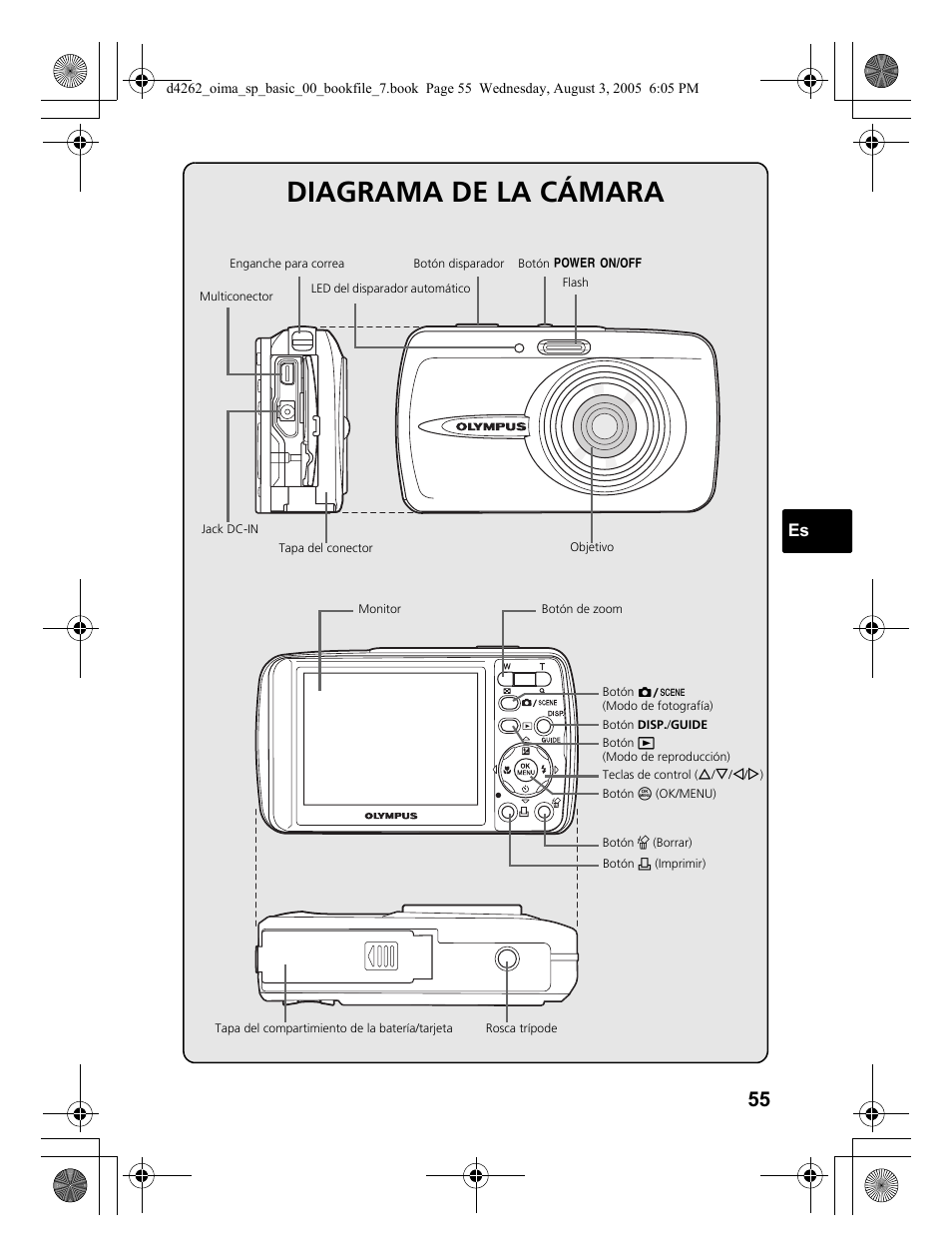 Diagrama de la cámara | Olympus 600 User Manual | Page 55 / 84