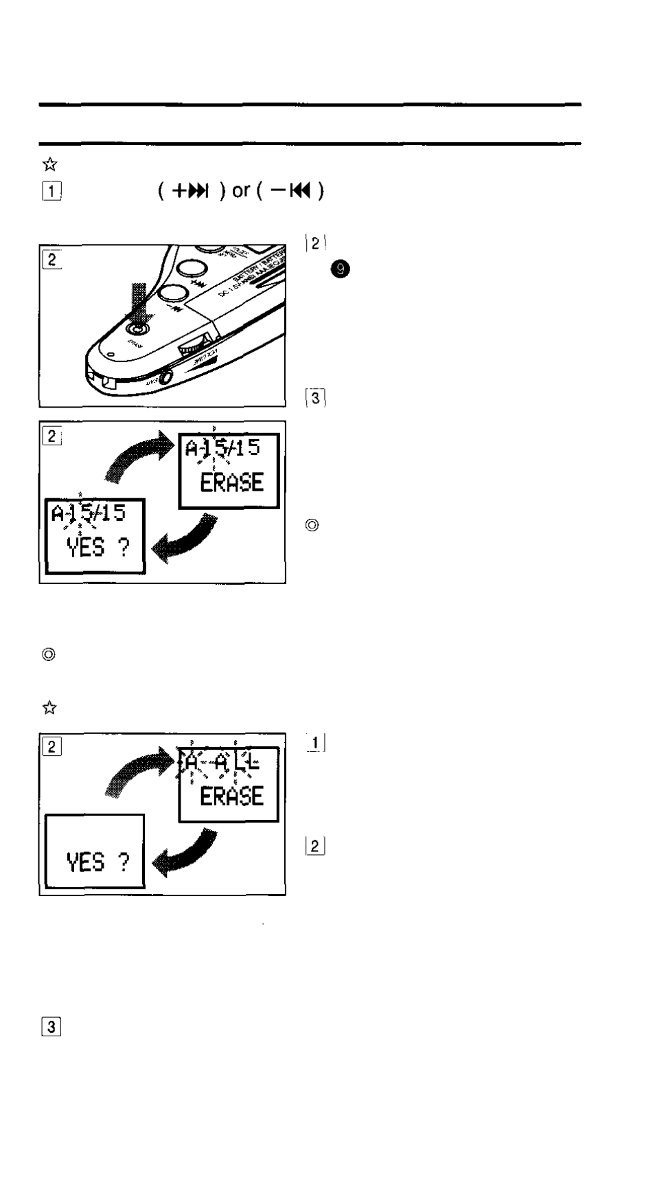 Erasing (erase) | Olympus V-90 User Manual | Page 13 / 30
