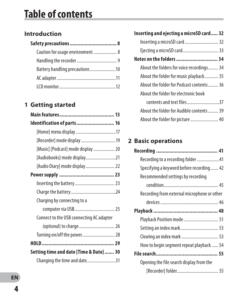 Olympus DM-2 User Manual | Page 4 / 187