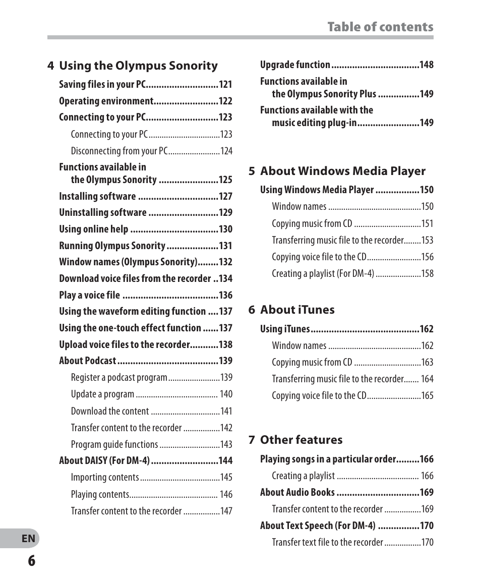 Olympus DM-2 User Manual | Page 6 / 187