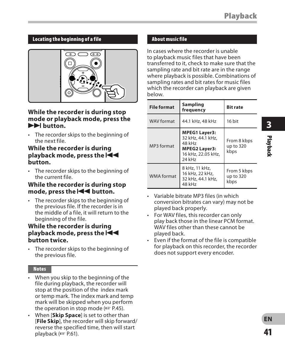 Playback | Olympus DM 620 User Manual | Page 41 / 113