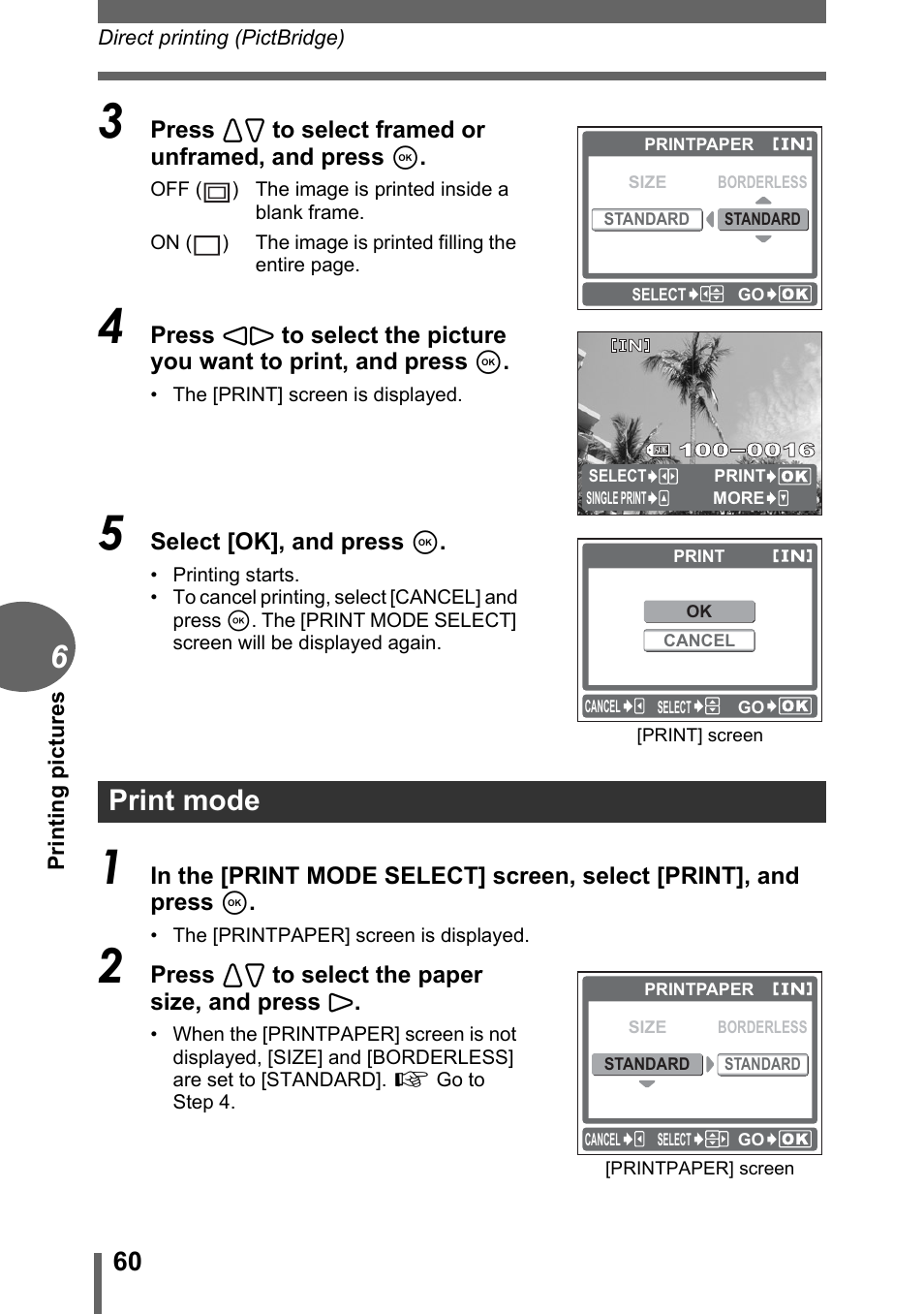 Print mode | Olympus C-180 User Manual | Page 60 / 114