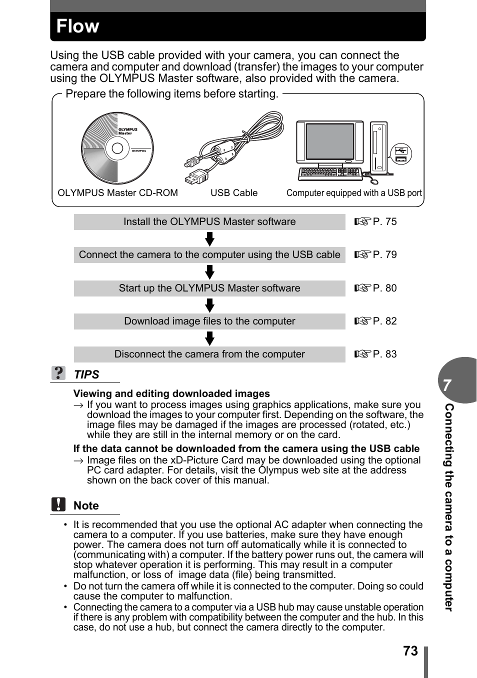 Flow | Olympus C-180 User Manual | Page 73 / 114