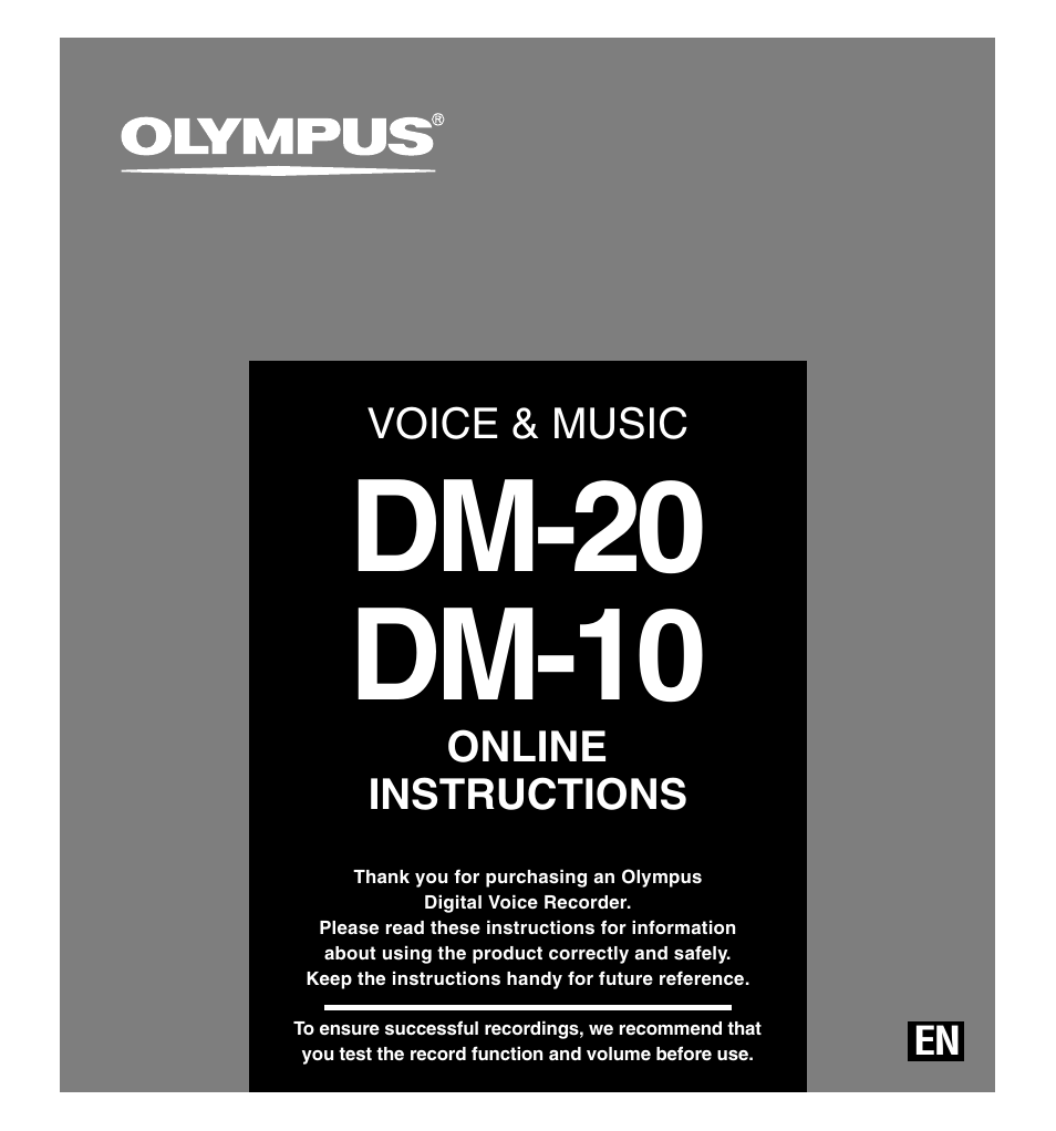 Olympus VOICE & MUSIC DM-20 User Manual | 101 pages